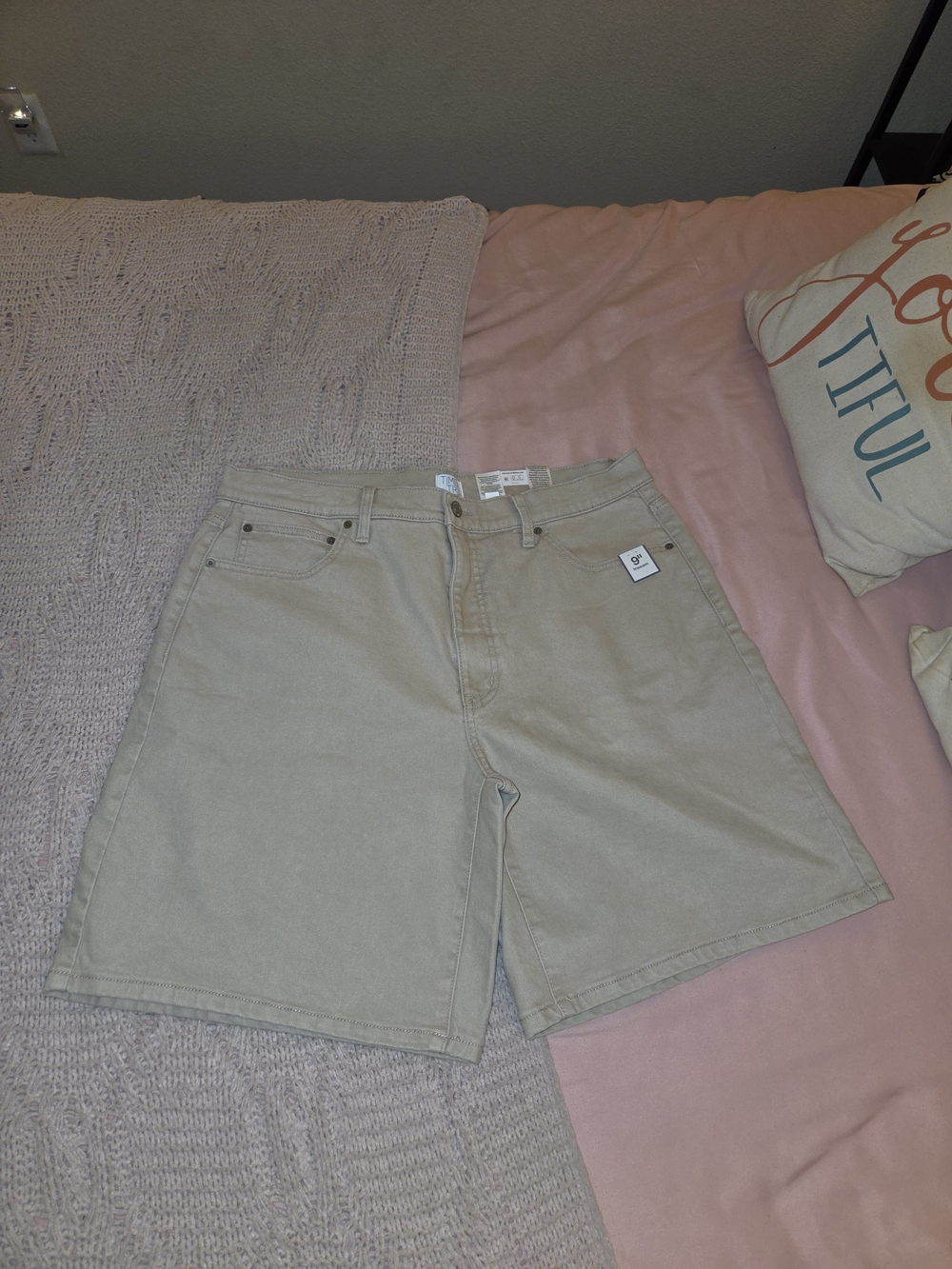 Time and Tru Women's Flat-Front Tan Shorts